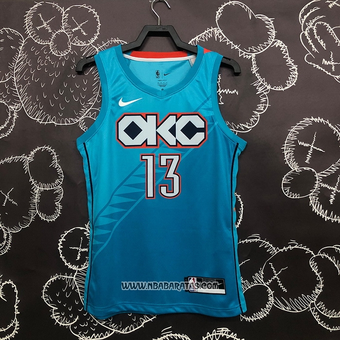 Camiseta Oklahoma City Thunder Paul George #13 Ciudad 2018-19 Azul